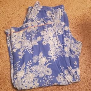Blue floral pj pant